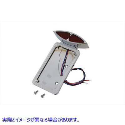 33-0490 クロームビレットLEDテールランプとナンバープレート縦側面 Chrome Billet LED Tail Lamp and License Plate Vertical S