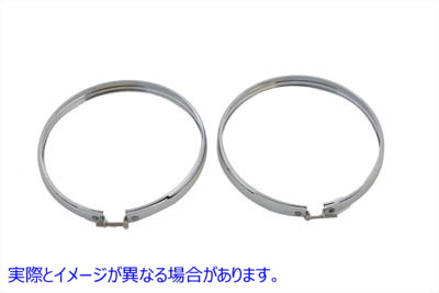 33-0522 5-3/4 インチ ヘッドランプ クローム アウター リム セット 5-3/4 inch Headlamp Chrome Outer Rim Set 取寄せ Vツイン