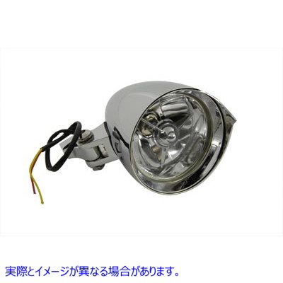 33-0659 4-1/2 インチ ラウンド クローム ビレット ヘッドランプ 4-1/2 inch Round Chrome Billet Headlamp 取寄せ Vツイン (検