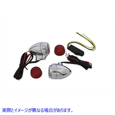 33-0674 クリアレンズと赤色LED マーカーランプセット Clear Lens with Red LEDs Marker Lamp Set 取寄せ Vツイン (検索用／