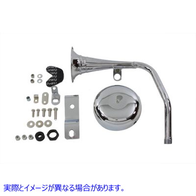 33-0699 トランペット スタイル 12 ボルト クローム ホーン キット 取寄せ Vツイン Trumpet Style 12 Volt Chrome Horn Kit (検