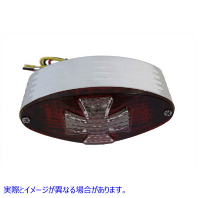 33-0749 マルタインセット付きオーバルテールランプ レッド Oval Tail Lamp with Maltese Inset Red 取寄せ Vツイン (検索用／