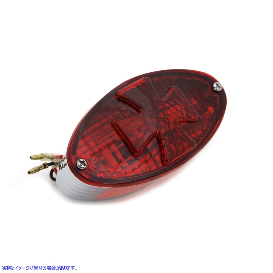 33-0751 マルタインセットレッドレンズ付きオーバルテールランプ赤十字 Oval Tail Lamp with Maltese Inset Red Lens with Red C