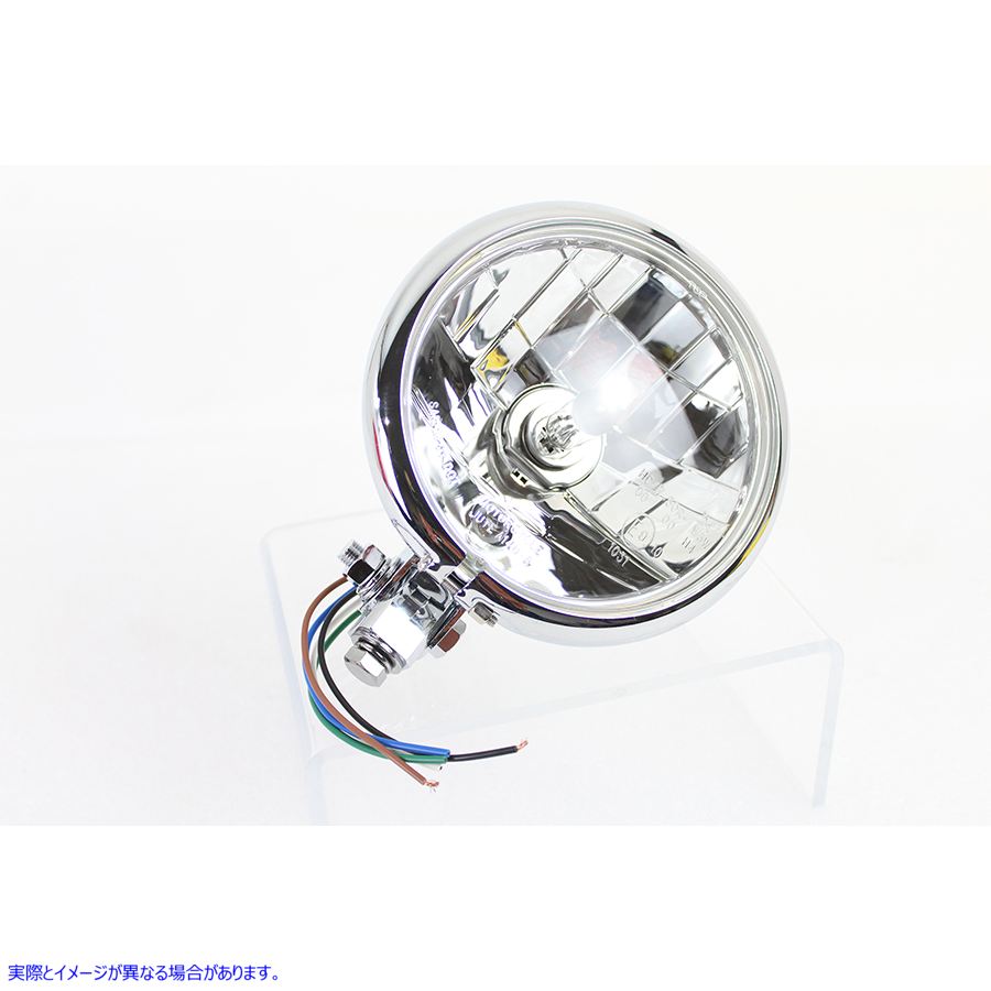 33-0958 5-3/4インチラウンドヘッドランプファセットスタイル 5-3/4 inch Round Headlamp Faceted Style 取寄せ Vツイン (検索用／ Wyatt Gatling