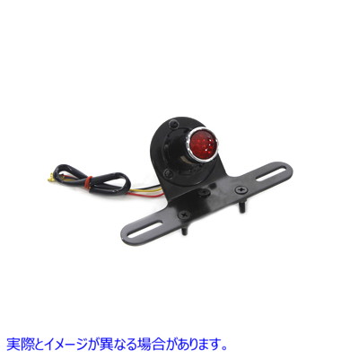 33-1085 ブラック 1 インチ ラウンド テール ランプ Black 1 inch Round Tail Lamp 取寄せ Vツイン (検索用／