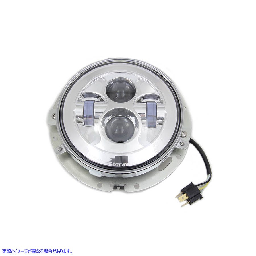 33-1104 7インチLEDヘッドランプアセンブリクロム 7 inch LED Headlamp Assembly Chrome 取寄せ Vツイン (検索用／67700243 69201070 Wyatt Gatling