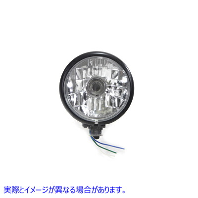 33-1297 ブラック 5-3/4 インチ ラウンド ファセット ヘッドランプ アセンブリ Black 5-3/4 inch Round Faceted Headlamp Assemb