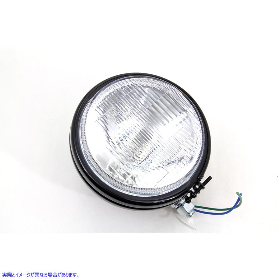 33-1418 5-3/4 インチ ラウンド ストック タイプ ブラック ヘッドランプ 5-3/4 inch Round Stock Type Black Headlamp 取寄せ V