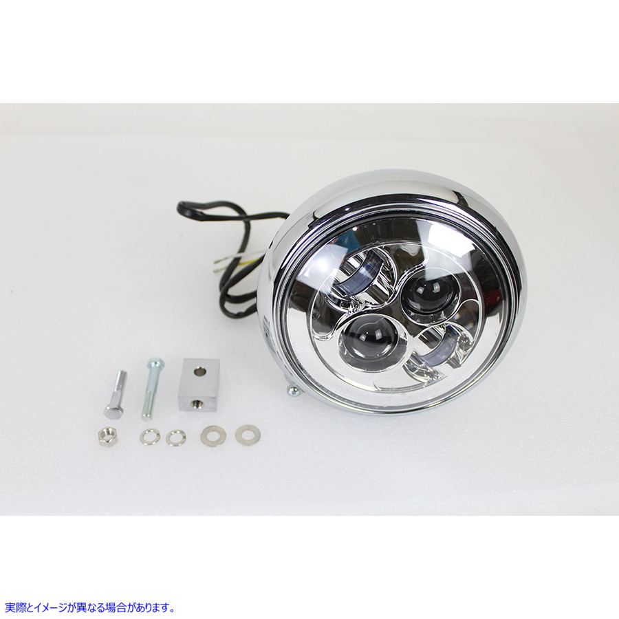 33-1454 7 インチ LED FLST ヘッドランプ アセンブリ クローム 7 inch LED FLST Headlamp Assembly Chrome 取寄せ Vツイン (検索