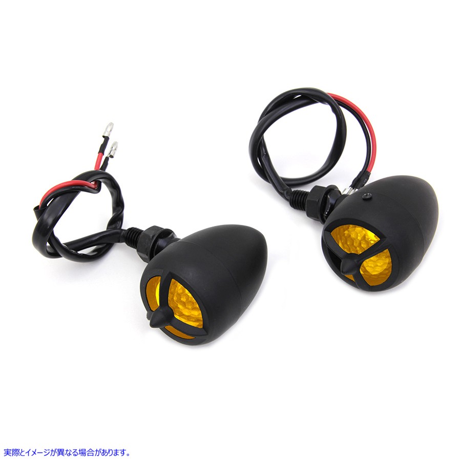 33-1532 黒魚雷弾型マーカーランプセット Black Torpedo Bullet Style Marker Lamp Set 取寄せ Vツイン (検索用／