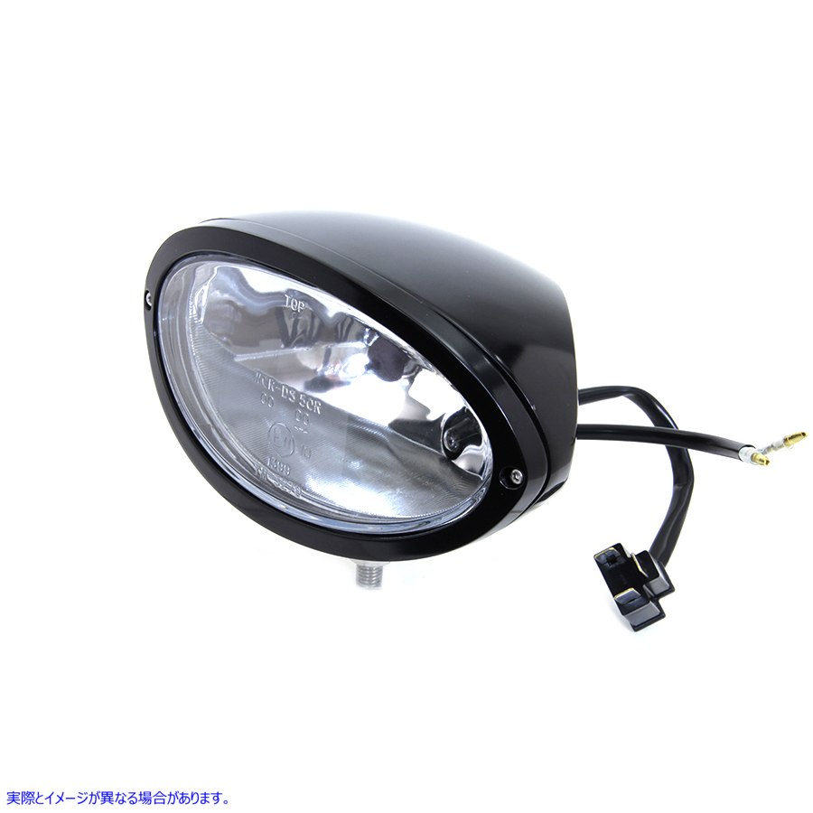 33-1542 ブラックオーバルスタイルヘッドランプ Black Oval Style Headlamp 取寄せ Vツイン (検索用／