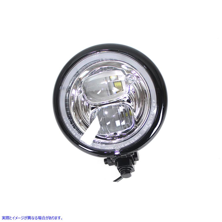 33-1595 5-3/4 インチ ベイツ スタイル LED ヘッドランプ ブラック 5-3/4 inch Bates Style LED Headlamp Black 取寄せ Vツイン