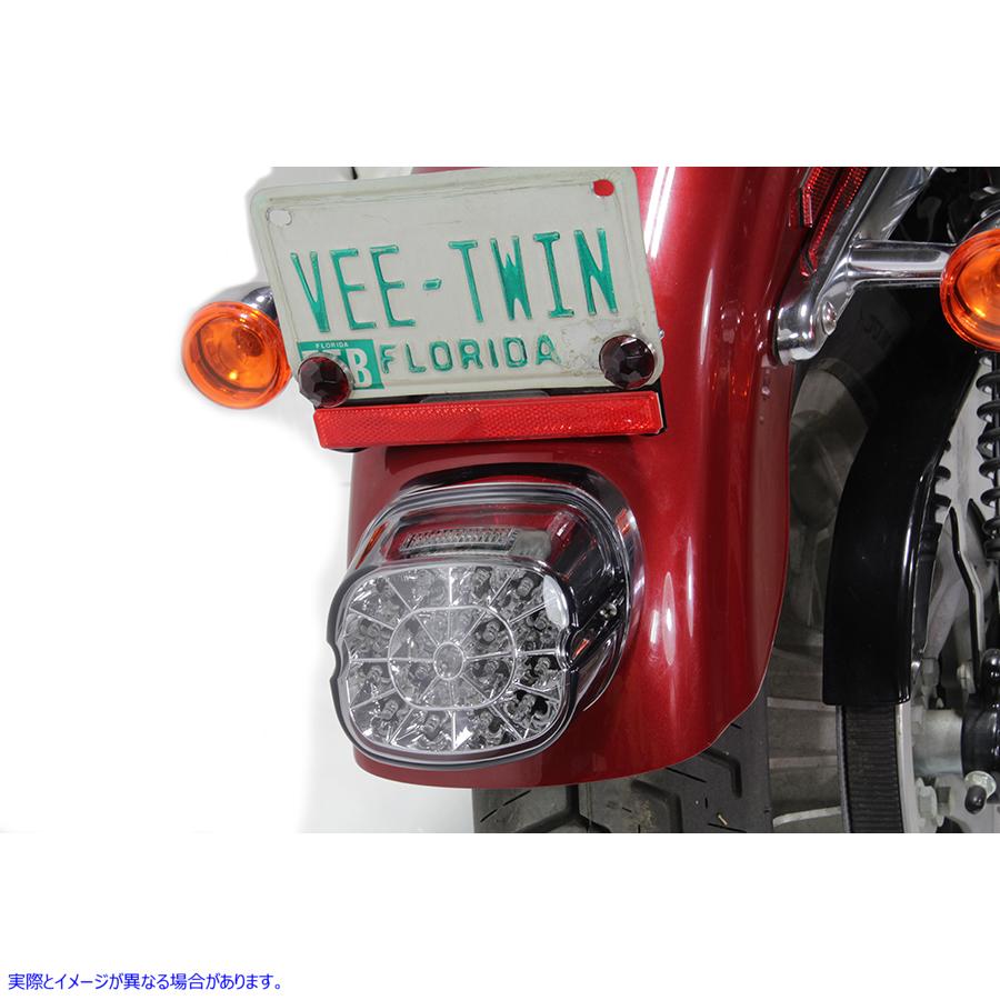 33-1605 レイダウンテールランプAssy スモークLED Lay Down Tail Lamp Assembly Smoked LED 取寄せ Vツイン (検索用／