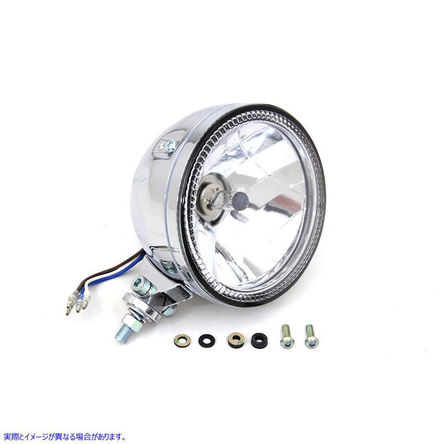 33-1617 5-3/4インチ H4 ヘッドランプユニット クローム 5-3/4 inch H4 Headlamp Unit Chrome 取寄せ Vツイン (検索用／