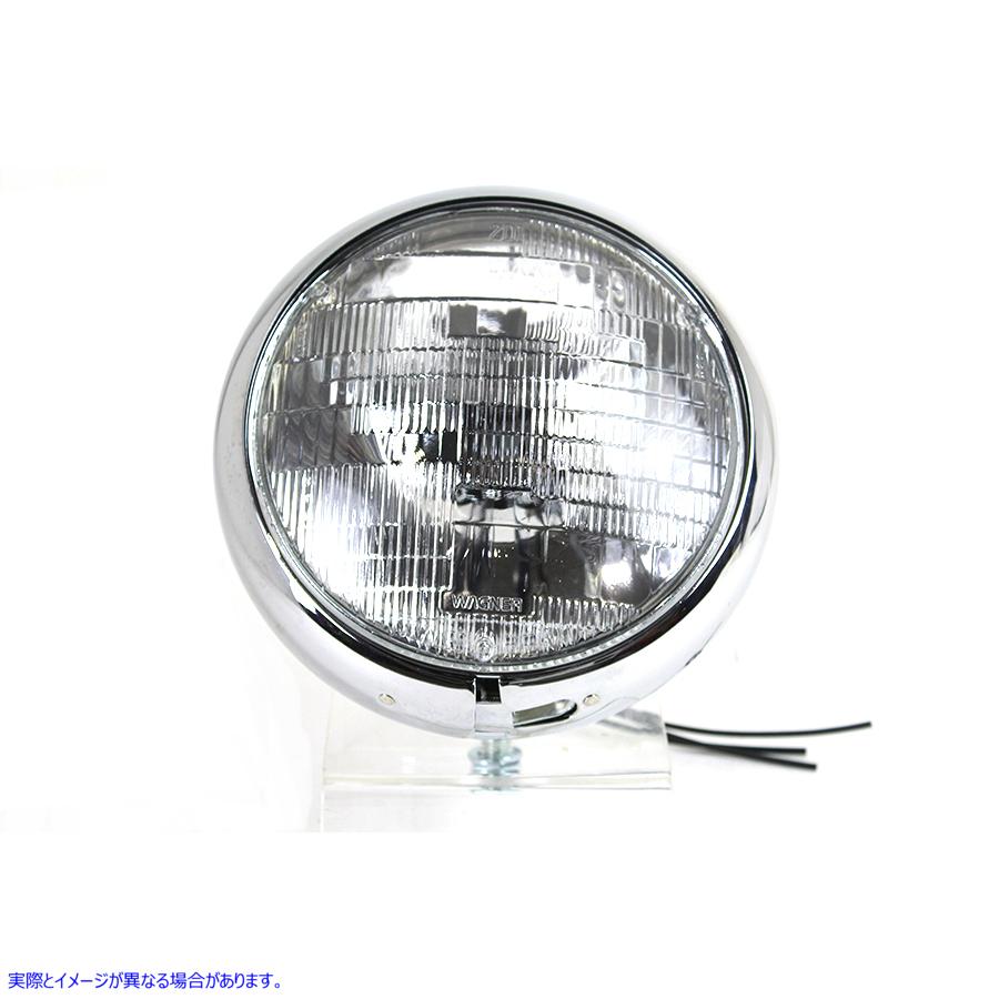 33-1618 ヴィンテージ 7 インチ ラウンド ヘッドランプ 6 ボルト 取寄せ Vツイン Vintage 7 inch Round Headlamp 6 Volt (検索用