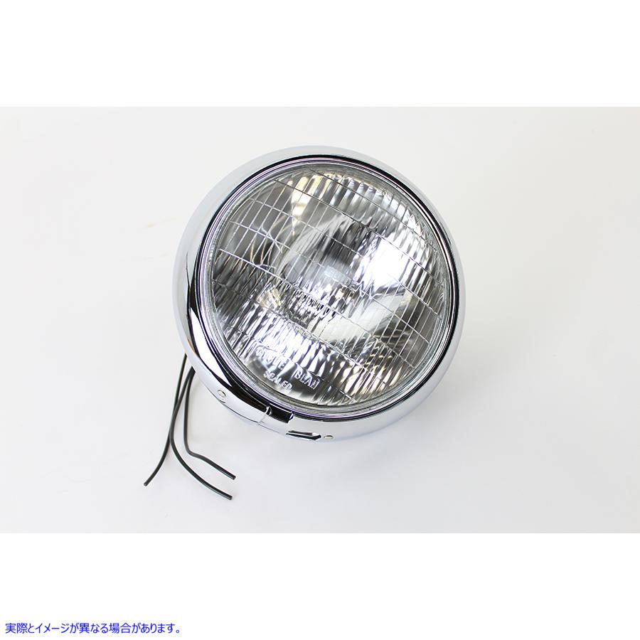 33-1620 7 インチ丸型ヘッドランプ 6 ボルト 取寄せ Vツイン 7 inch Round Headlamp 6 Volt (検索用／