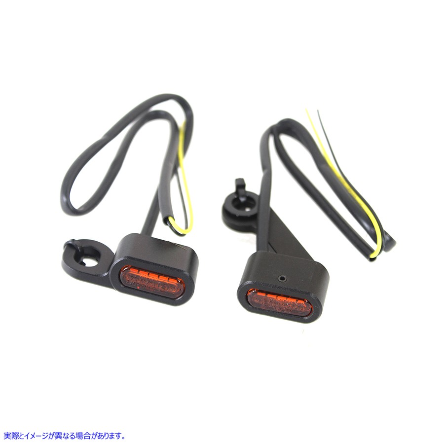 33-1633 ブラックLEDウインカーセット 取寄せ Vツイン Black LED Turn Signal Set (検索用／