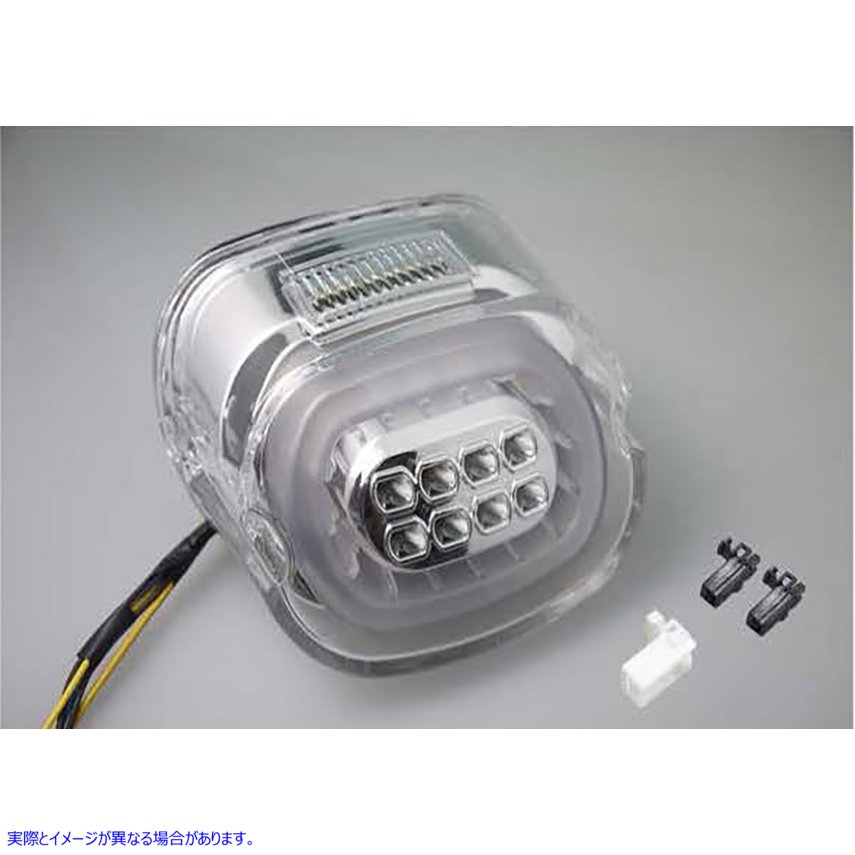 33-1641 LEDウインカー付きクロームレンズテールランプ Chrome Lens Tail Lamp with LED Turn Signals 取寄せ Vツイン (検索用／