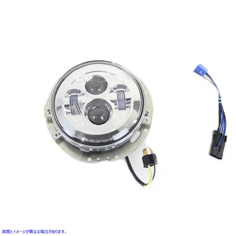 33-1643 7 インチ LED ヘッドランプ アセンブリ クローム 7 inch LED Headlamp Assembly Chrome 取寄せ Vツイン (検索用／677002