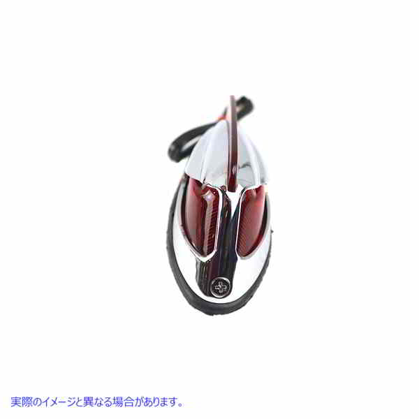 33-1730 レッドレンズ付きレプリカフロントフェンダーランプ 取寄せ Vツイン Replica Front Fender Lamp with Red Lens (検索用