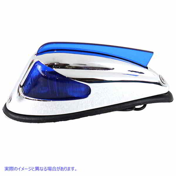 33-1731 ブルーレンズ付きレプリカフロントフェンダーランプ 取寄せ Vツイン Replica Front Fender Lamp with Blue Lens (検索用