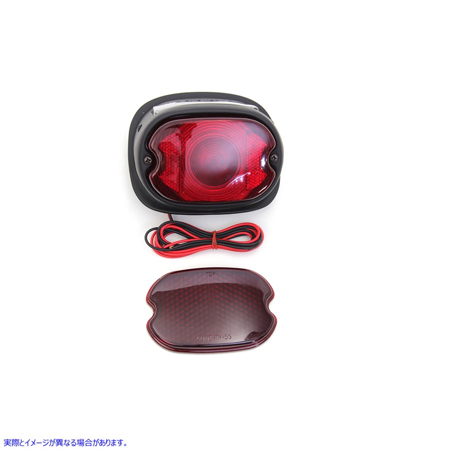 33-1804 ガラスレンズ付きテールランプ 取寄せ Vツイン Replica Primer Tail Lamp with Red Glass Lens (検索用／