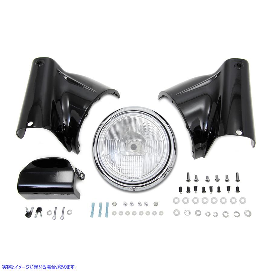 33-1820 ブラックヘッドランプカウルキット 取寄せ Vツイン Black Headlamp Cowl Kit (検索用／61300421