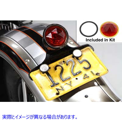 33-1942 ファセットラウンドテールランプレンズレッド Faceted Round Tail Lamp Lens Red 取寄せ Vツイン (検索用／