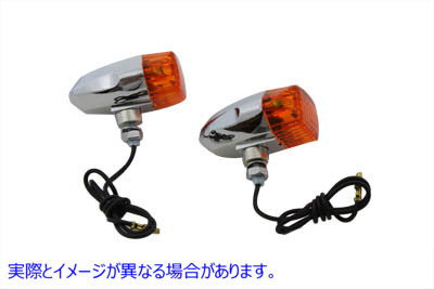 33-2131 クローム スネーク アイ マーカー ランプ セット アンバー Chrome Snake Eye Marker Lamp Set Amber 取寄せ Vツイン (検