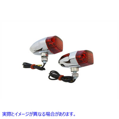 33-2132 クローム スネーク アイ マーカー ランプ セット レッド Chrome Snake Eye Marker Lamp Set Red 取寄せ Vツイン (検索用