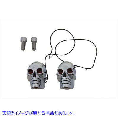 33-2146 2 インチ クローム スカル マーカー ランプ 2 inch Chrome Skull Marker Lamp 取寄せ Vツイン (検索用／