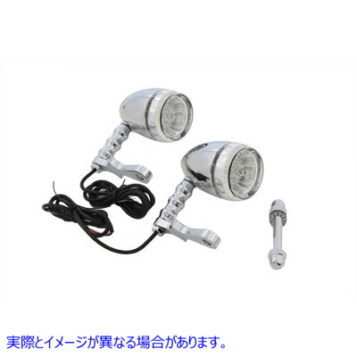 33-2225 ブレットウインカーセット ヘッドランプマウント付き Bullet Turn Signal Set with Headlamp Mount 取寄せ Vツイン (検