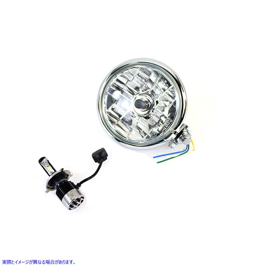 33-2280 5-3/4 インチ ベイツ スタイル 12 ボルト LED ヘッドランプ クローム 5-3/4 inch Bates Style 12 Volt LED Headlamp Chr