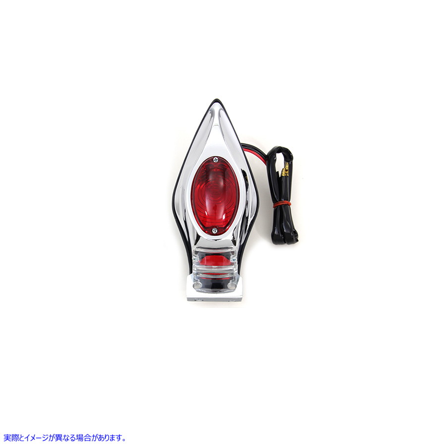 33-3036 クローム ティアドロップ バルブ テールランプ アセンブリ (レッド レンズ付き) Chrome Teardrop Bulb Tail Lamp Assemb