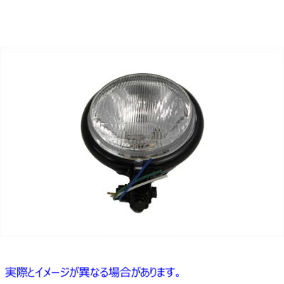 33-3042 5-3/4 インチ ブラック ラウンド ヘッドランプ 5-3/4 inch Black Round Headlamp 取寄せ Vツイン (検索用／