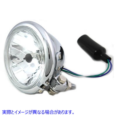 33-4071 4-1/2 インチ ラウンド ヘッドランプ クローム 4-1/2 inch Round Headlamp Chrome 取寄せ Vツイン (検索用／