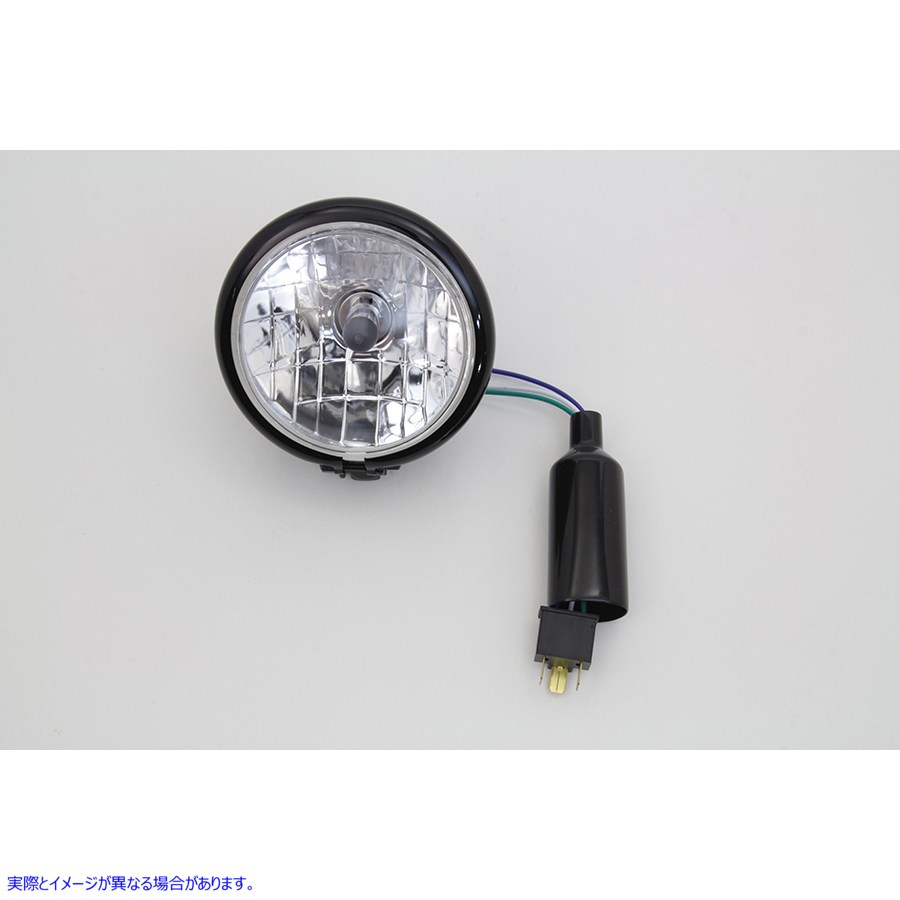 33-4072 4-1/2 インチ ラウンド ヘッドランプ ブラック 4-1/2 inch Round Headlamp Black 取寄せ Vツイン (検索用／