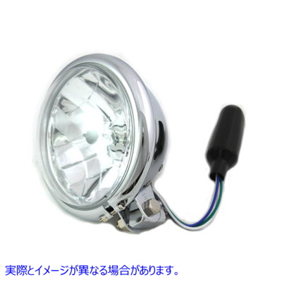 33-4075 5-3/4 インチ ラウンド ヘッドランプ クローム 5-3/4 inch Round Headlamp Chrome 取寄せ Vツイン (検索用／