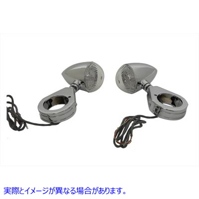 33-4111 39mmクランプでLEDバレットターン信号が設定されています LED Bullet Turn Signal Set with 39mm Clamp 取寄せ Vツイン (検索用／ Wyatt Gatling