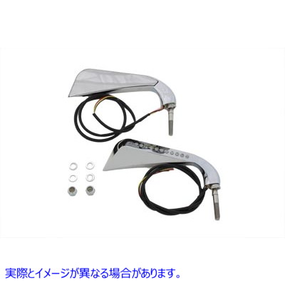 34-0022 ビレットステム付きイービルアイミラーセット Evil Eye Mirror Set with Billet Stems 取寄せ Vツイン (検索用／