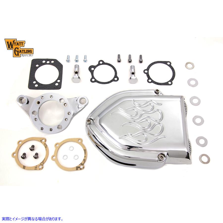 34-0061 クローム ワイアット ガトリング エアクリーナー キット 取寄せ Vツイン Chrome Wyatt Gatling Air Cleaner Kit (検索用