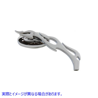 34-0122 ビレットフレームステム付きクロームオーバルミラー Chrome Oval Mirror with Billet Flame Stem 取寄せ Vツイン (検索