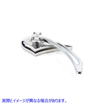 34-0142 ビレットクロスヘッドステム付きクロームスパイクオーバルミラー Chrome Spike Oval Mirror with Billet Cross Head Ste