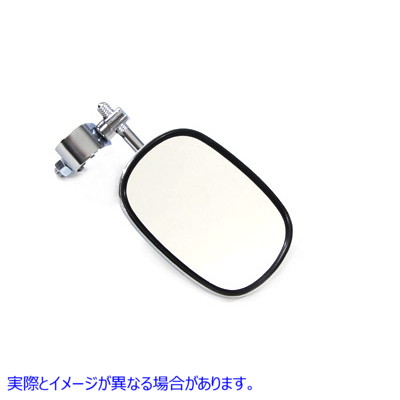 34-0302 クランプオンステム付きクローム長方形ミラー Chrome Rectangle Mirror with Clamp On Stem 取寄せ Vツイン (検索用／19