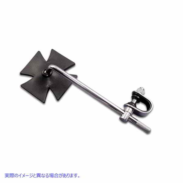 34-0315 クロスミラー黒 汎用クランプタイプ Maltese Mirror with Round Clamp On Stem 取寄せ Vツイン (検索用／ Wyatt Gatling