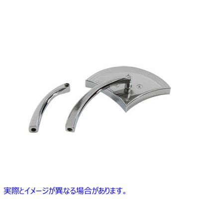 34-0343 ビレットステム付きアックスミラー クローム Axe Mirror with Billet Stem Chrome 取寄せ Vツイン (検索用／