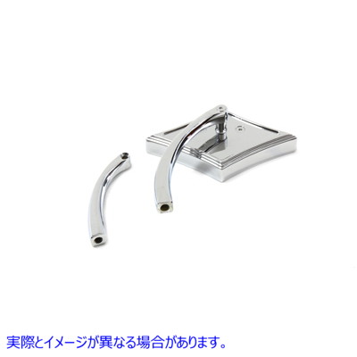 34-0344 ビレットステムクロームダイヤモンドミラー Diamond Mirror with Billet Stem Chrome 取寄せ Vツイン (検索用／