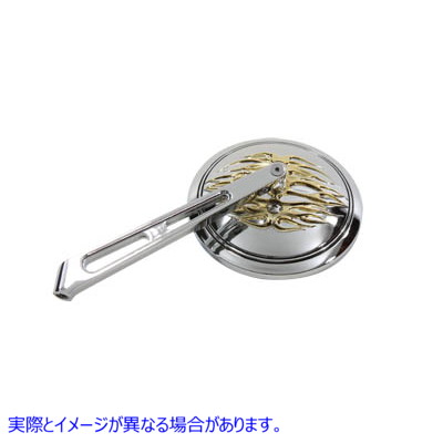 34-0379 2スロットステム付きラウンドフレームミラー Round Flame Mirror with 2 Slot Stem 取寄せ Vツイン (検索用／