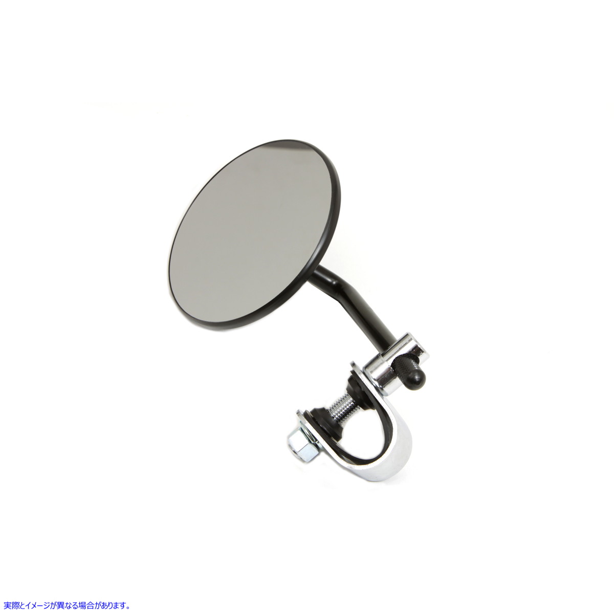 34-0426 4インチ ラウンドミラー クランプ付き ブラックスチール 4 inch Round Mirror with Clamp Black Steel 取寄せ Vツイン (