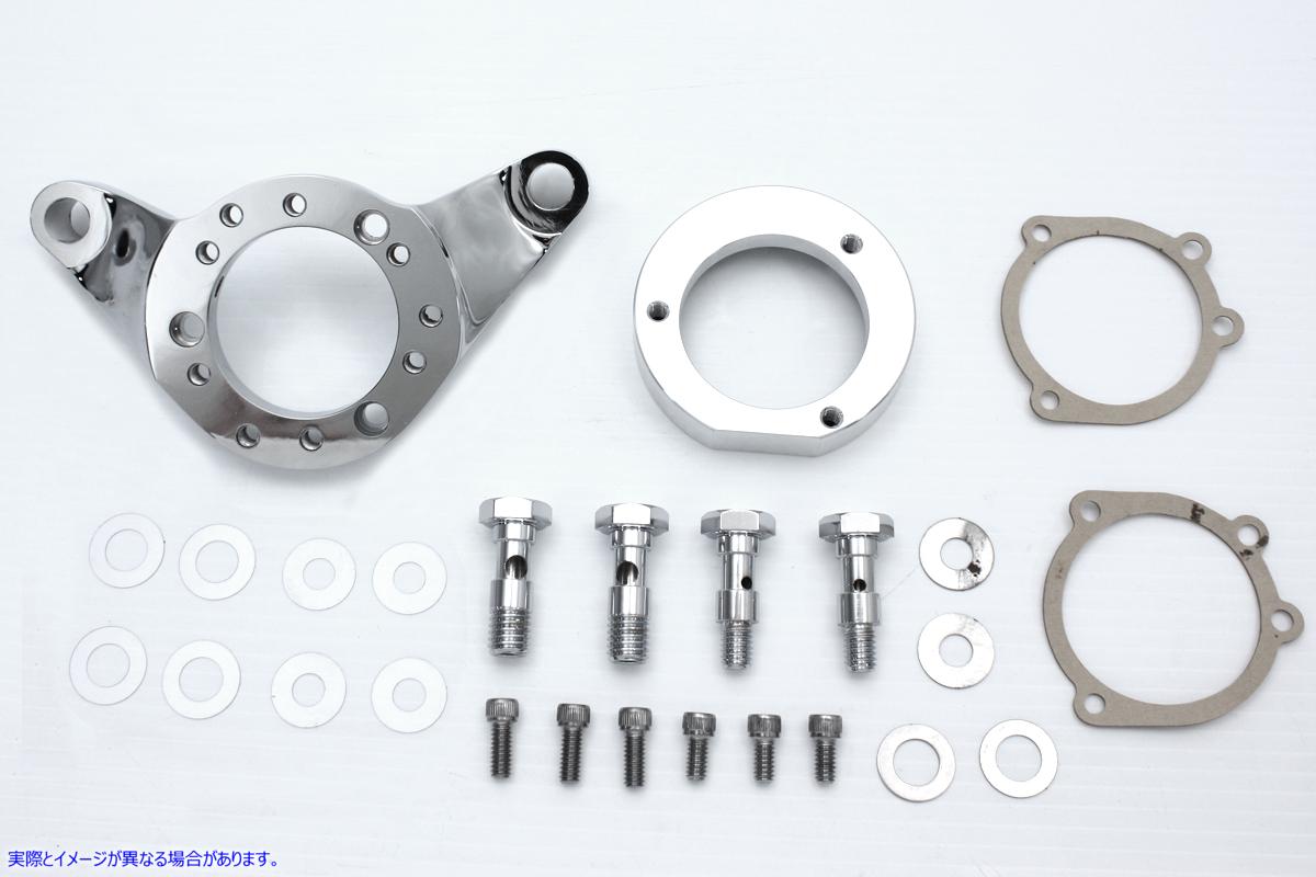 34-0460 エアクリーナーブラケットキット クロームビレット Air Cleaner Bracket Kit Chrome Billet 取寄せ Vツイン (検索用／